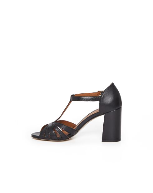 Sandales Tulipe en cuir noires