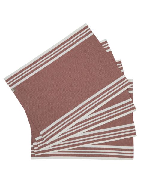 4 Tischsets Mahdia aus Baumwolle, Terrakottarot - 35x50 cm