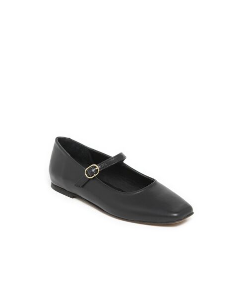 Ballerines Clémence en cuir noires