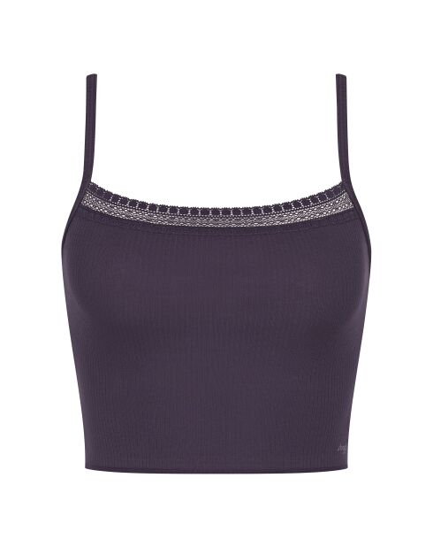 Crop-top Go Ribbed myrtille