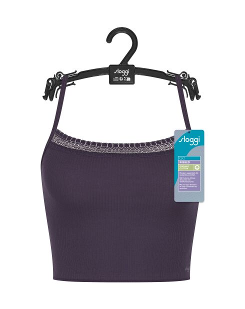 Crop-top Go Ribbed myrtille