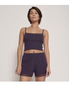 Crop-top Go Ribbed myrtille