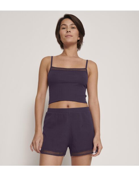 Crop-top Go Ribbed myrtille