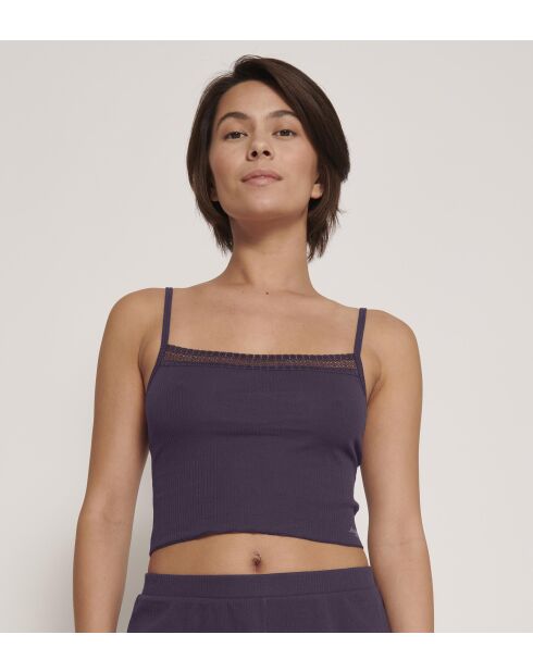 Crop-top Go Ribbed myrtille