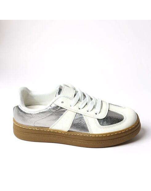 Low-Top-Sneaker Margaret aus silberfarbenem Polyester