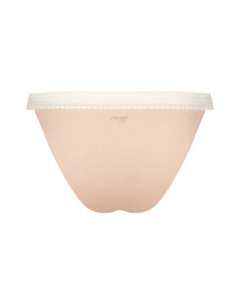 Set van 2 Go Ribbed tangas in poederoranje