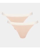 Set van 2 Go Ribbed tangas in poederoranje