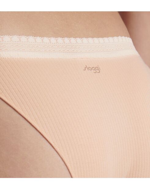 Set van 2 Go Ribbed tangas in poederoranje