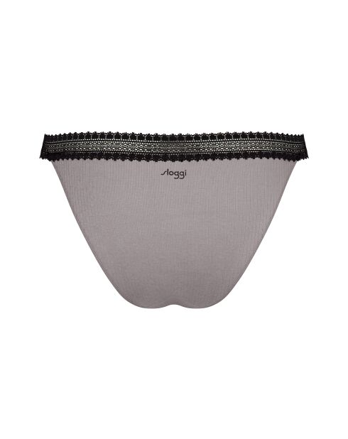 Set de 2 tangas Go Ribbed gris/negro