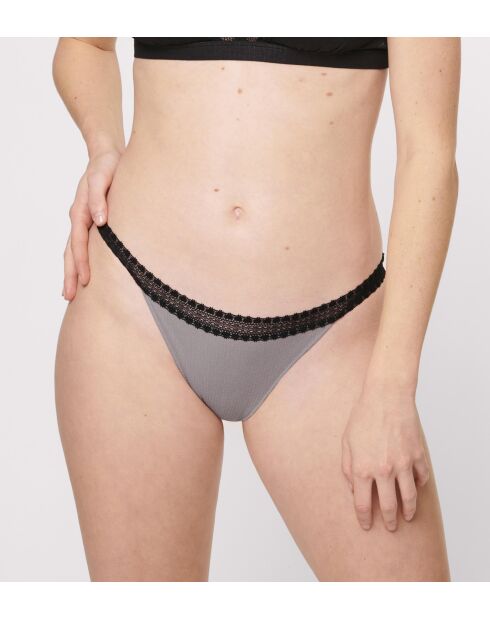 Set de 2 tangas Go Ribbed gris/negro