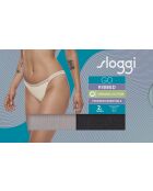 Set de 2 tangas Go Ribbed gris/negro