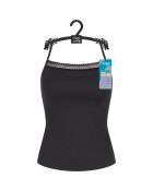 Go Ribbed Spaghetti schwarzes Top