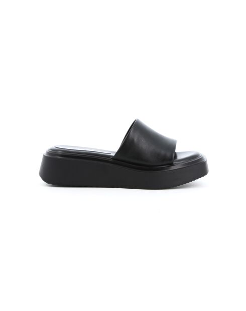 Mules Cherry 6 en cuir noires