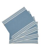 4 manteles individuales Mahdia de algodón vaquero azul - 35x50 cm
