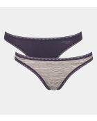 Set di 2 slip a vita bassa Go Mini grigio/blu marino