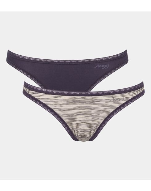 Set di 2 slip a vita bassa Go Mini grigio/blu marino