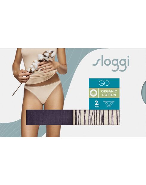 Set di 2 slip a vita bassa Go Mini grigio/blu marino