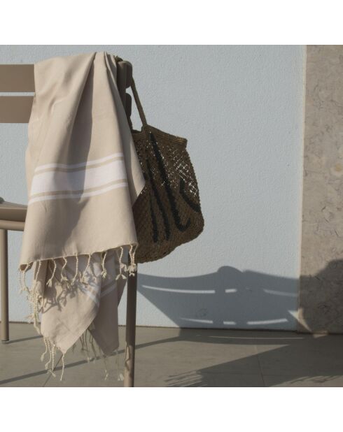 Fouta de algodón beige St Tropez xxxl - 200x300 cm