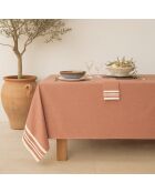 Mahdia roze kleikatoen tafelkleed en 4 servetten - 150x250 cm