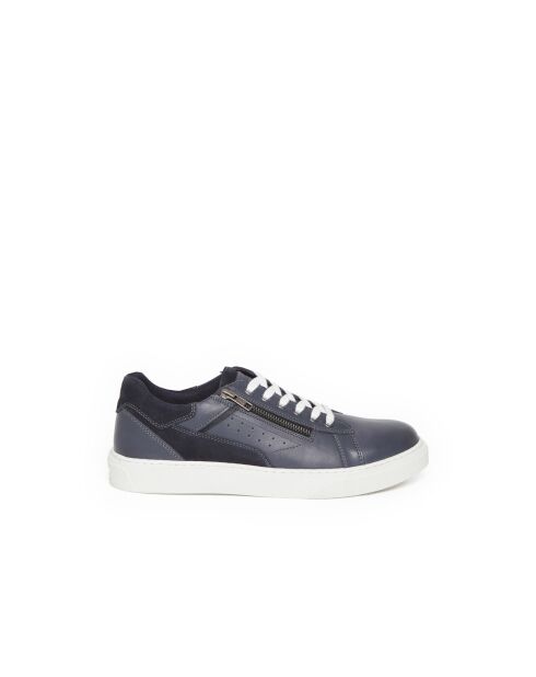 Blaue High-Top-Sneakers aus Leder