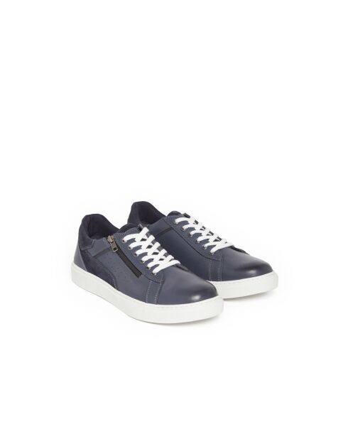 Blaue High-Top-Sneakers aus Leder
