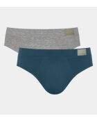 Set di 2 slip Go Natural grigio/blu