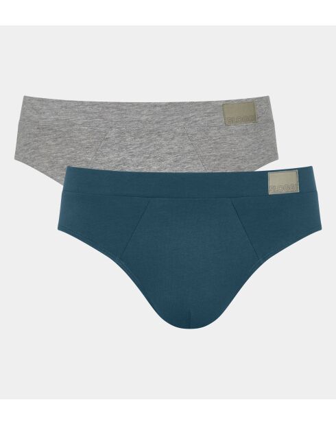 Set di 2 slip Go Natural grigio/blu