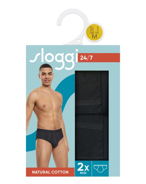 Set di 2 slip midi neri 24/7 H