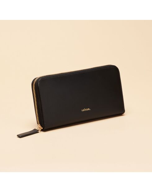 Compagnon Maya en cuir noir - 19,5x10x2 cm