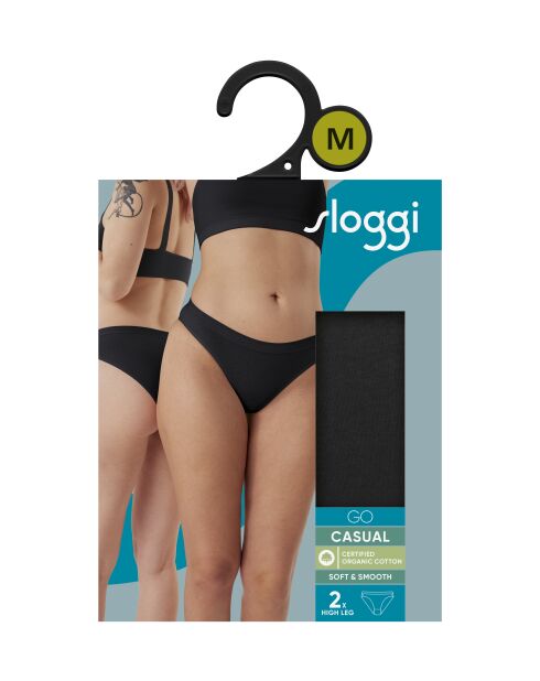 Set di 2 slip neri Go Casual H High Leg a gamba alta