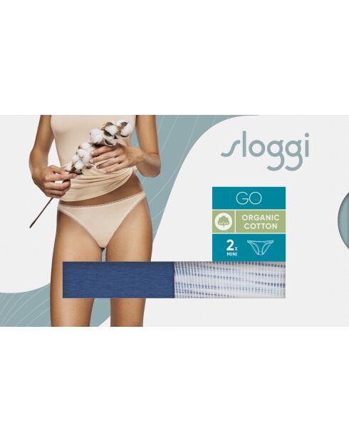 Set di 2 slip blu Go Mini a vita bassa