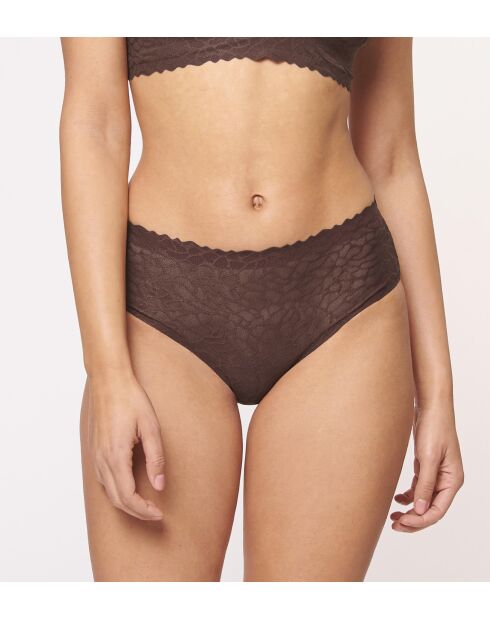 Slip a vita alta Zero Feel Lace 2.0 marrone ebano