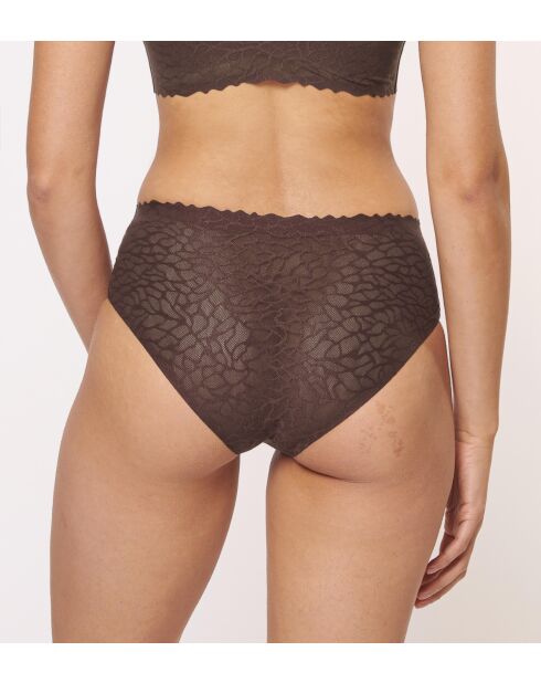 Slip a vita alta Zero Feel Lace 2.0 marrone ebano
