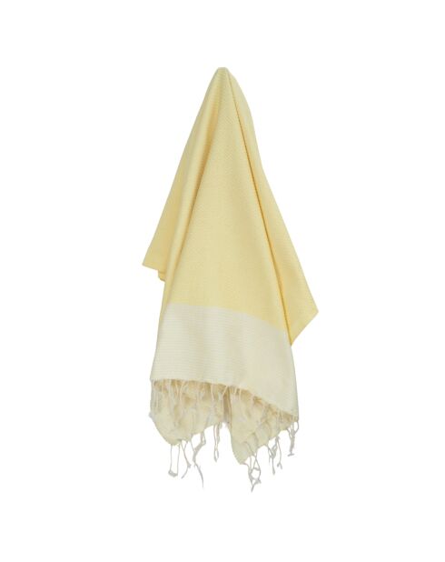 Fouta aus Baumwolle aus Ibiza-Baumwolle hellgelb - 100x200 cm