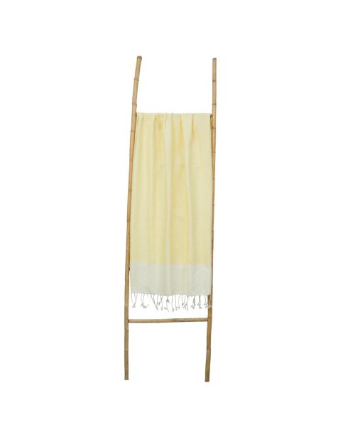 Fouta aus Baumwolle aus Ibiza-Baumwolle hellgelb - 100x200 cm
