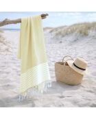 Fouta aus Baumwolle aus Ibiza-Baumwolle hellgelb - 100x200 cm