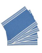 4 manteles individuales de algodón Mahdia azul griego - 35x50 cm