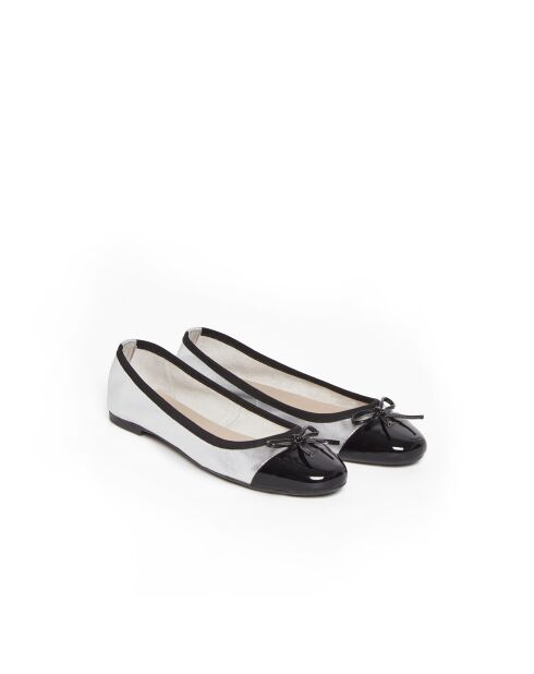 Giulia 6 silberne Lederballerinas