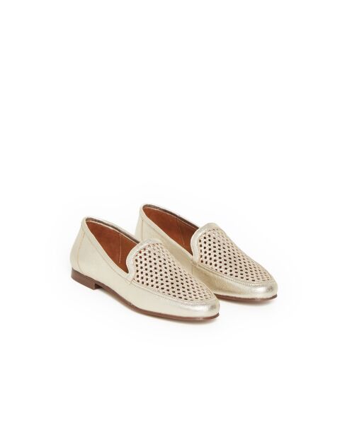 Mocassins Dorine en cuir dorés