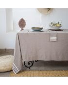 Mahdia Baumwoll-Tischdecke und 10 Servietten, 180 x 400 cm, taupe
