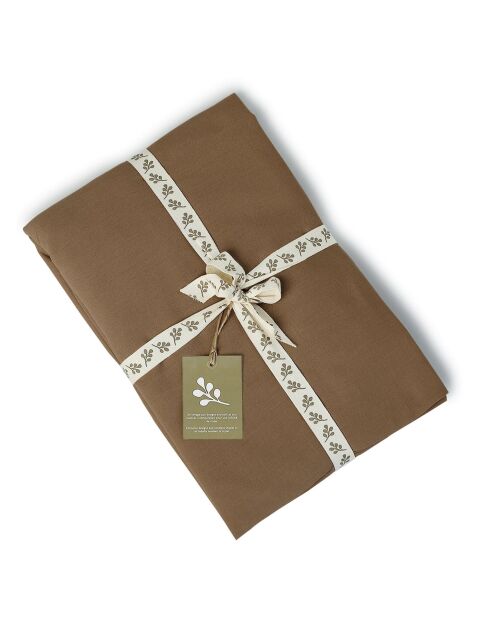 Drap plat en coton lavé Luna noisette