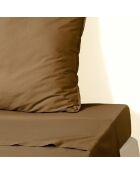 Drap plat en coton lavé Luna noisette