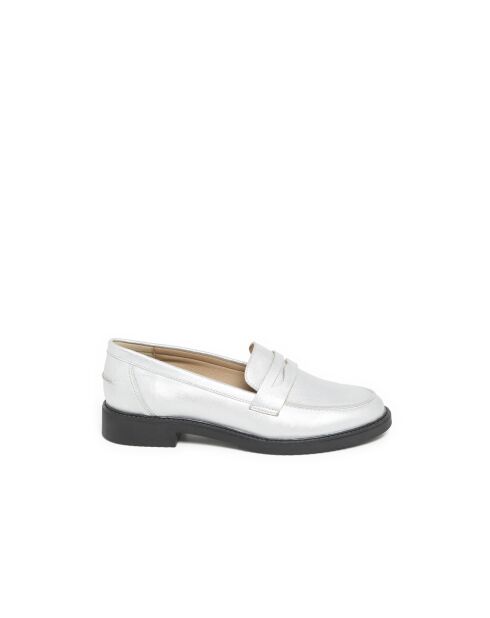 Mocassins Nera en cuir argentés