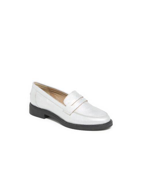Mocassins Nera en cuir argentés