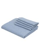 Chemin de table 4 serviettes en coton Colette bleu grec - 50x150 cm