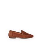 Mocassins Dorine en cuir camel foncé