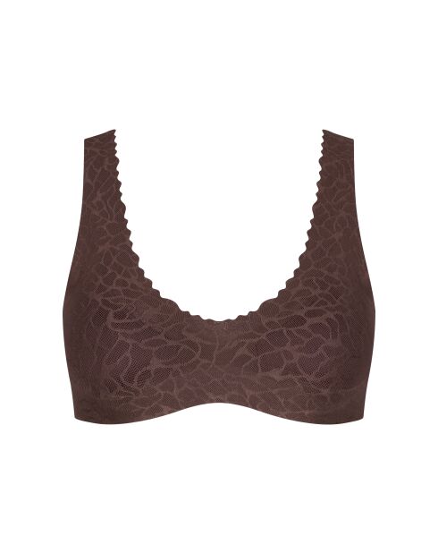 Bralette Zero Feel Lace 2.0 en marrón ébano