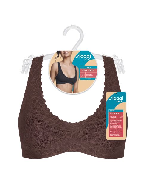 Bralette Zero Feel Lace 2.0 en marrón ébano
