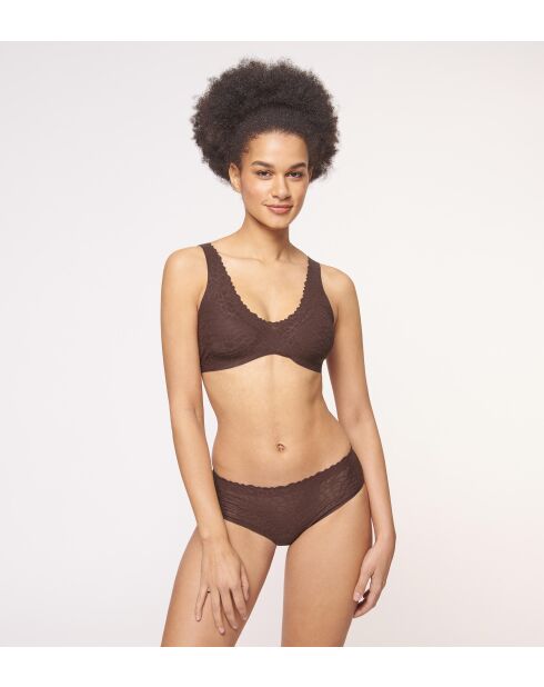 Bralette Zero Feel Lace 2.0 en marrón ébano