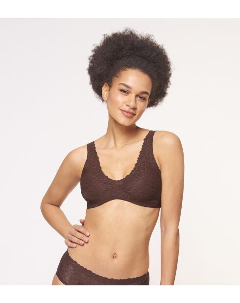 Bralette Zero Feel Lace 2.0 en marrón ébano